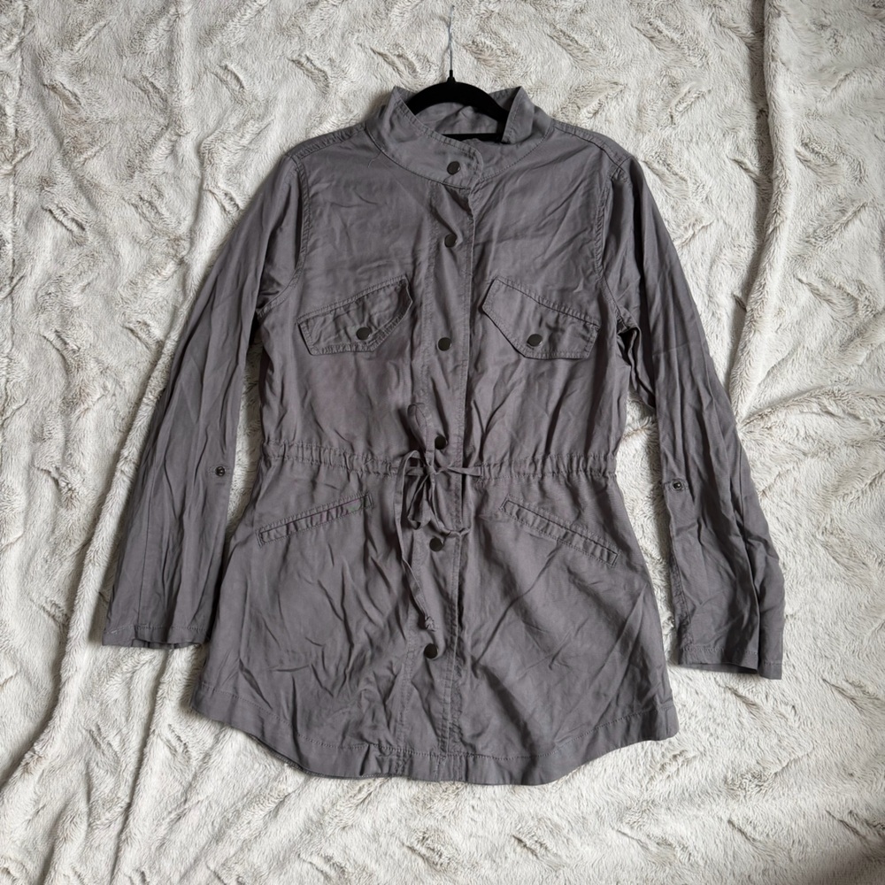 Faded Glory Gray Drawstring Utility Jacket - image 3